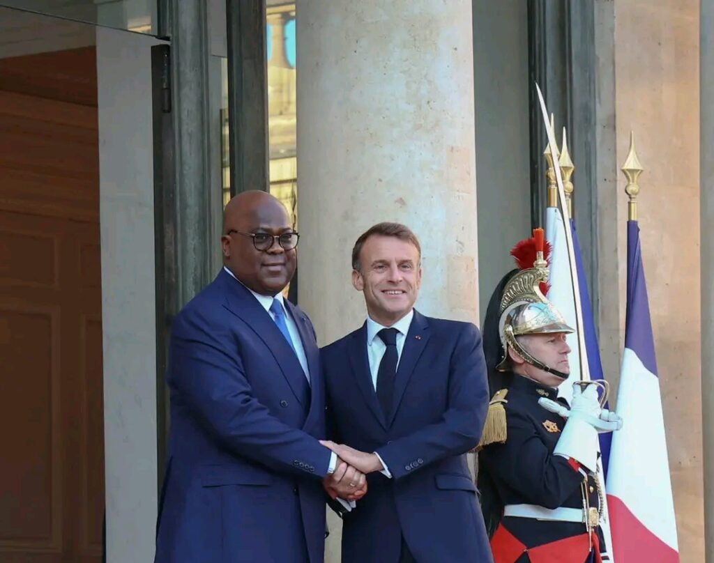 Félix-Tshisekedi-et-Emmanuel-Macron-à-Paris