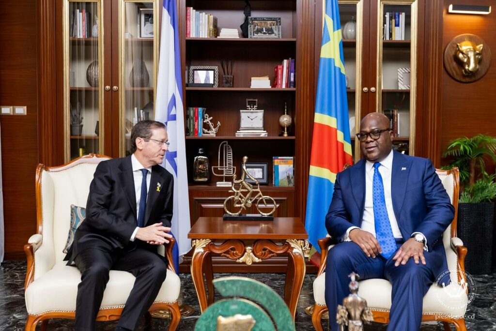 le Président israélien Isaac Herzog reçu par Félix Tshisekedi à Kinshasa