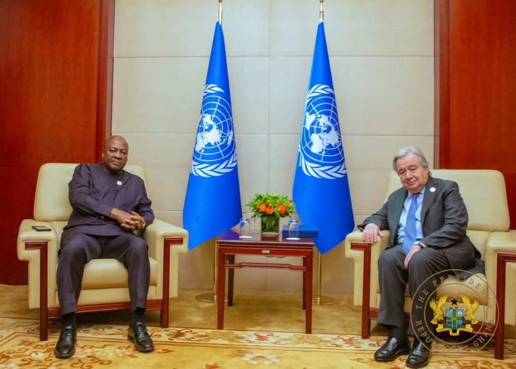Crise sécuritaire au Sahel : John Dramani Mahama échange avec António Guterres le président du Ghana, John Dramani Mahama et le Secrétaire général de l’ONU, António Guterres