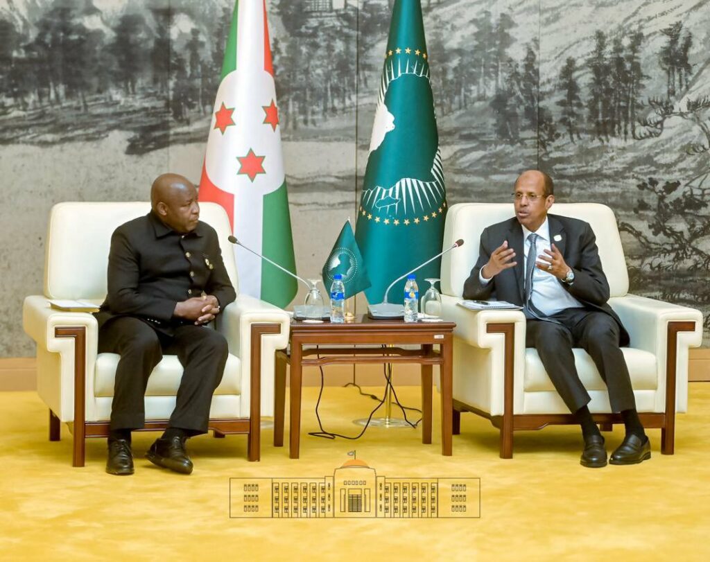 Mahmoud Ali Youssouf, Président de la Commission de l’UA et Evariste Ndayishimiye président de la république du Burundi