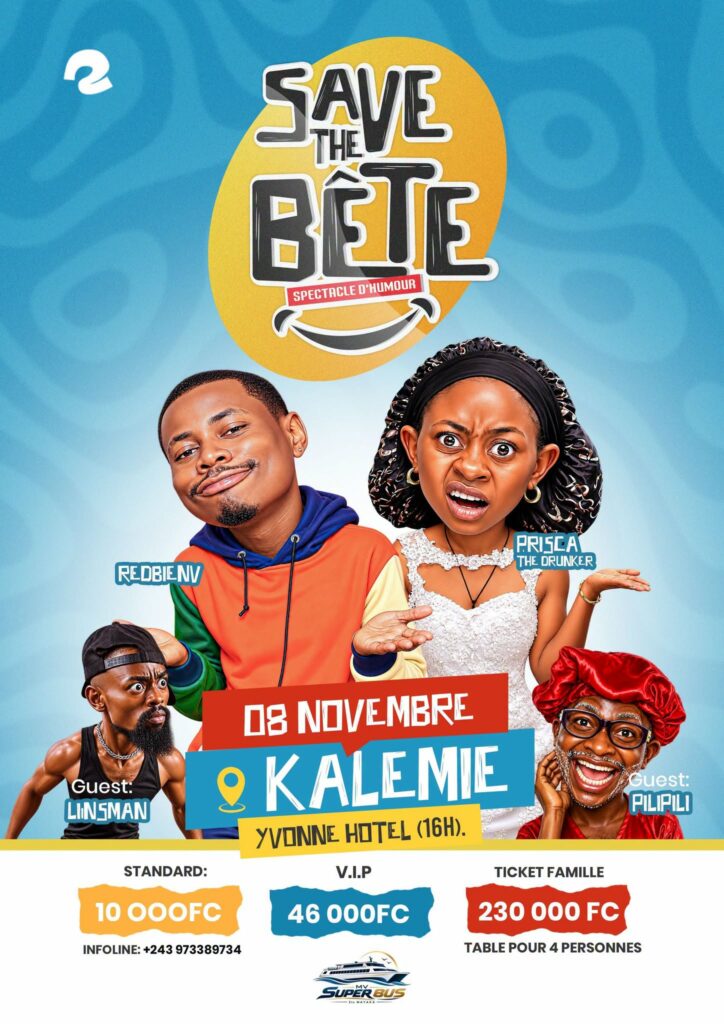 RDC : Red Bienv et Prisca The Drunker annoncent une tournée humoristique à travers plusieurs villes Save the Bête